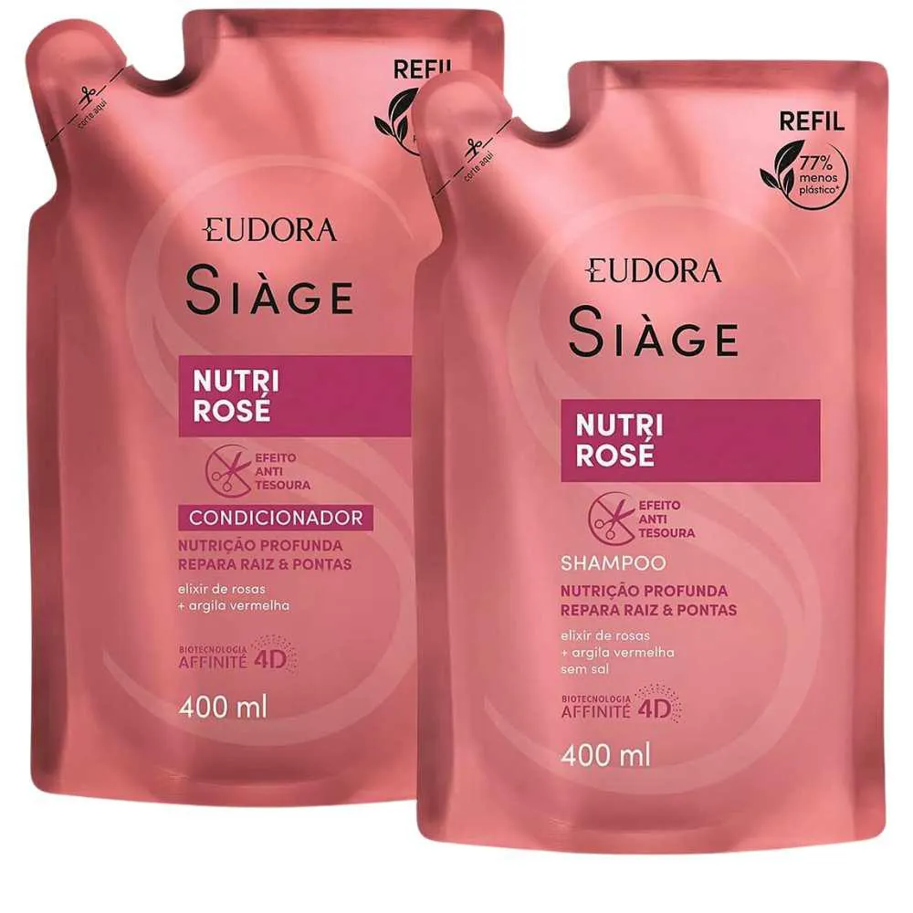 KIT REFIL SHAMPOO E CONDICIONADOR  NUTRI ROSE 400ML