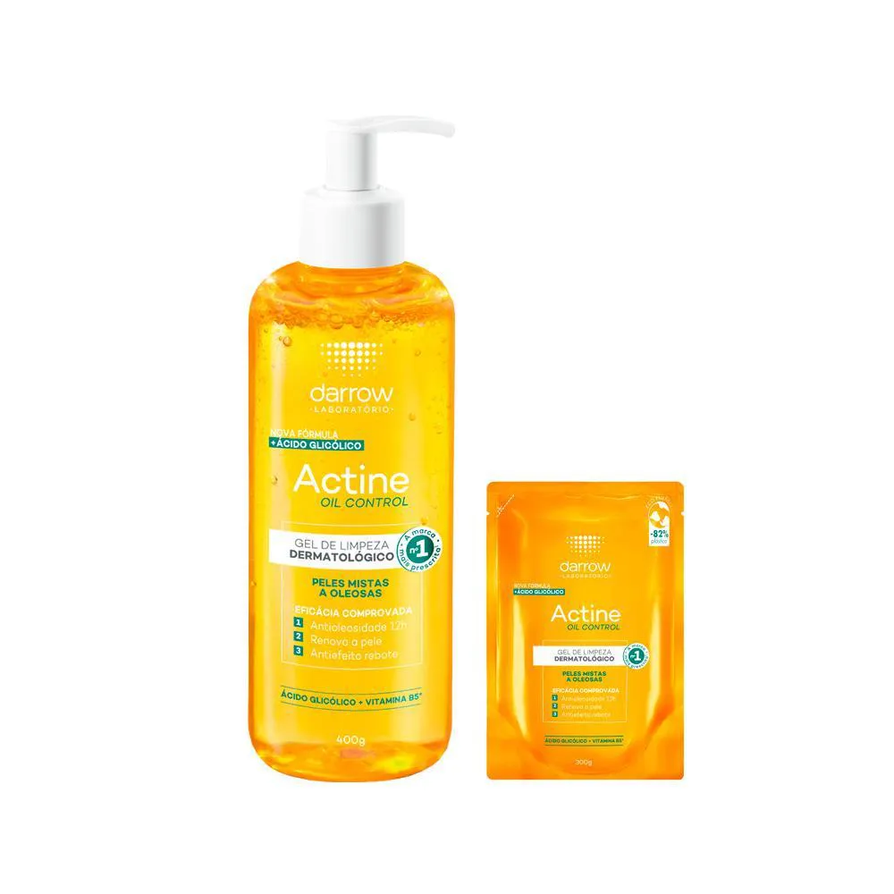 KIT FACIAL DE LIMPEZA DARROW OIL CONTROL COM REFIL - GEL DE LIMPEZA 400G E GEL DE LIMPEZA REFIL 300G