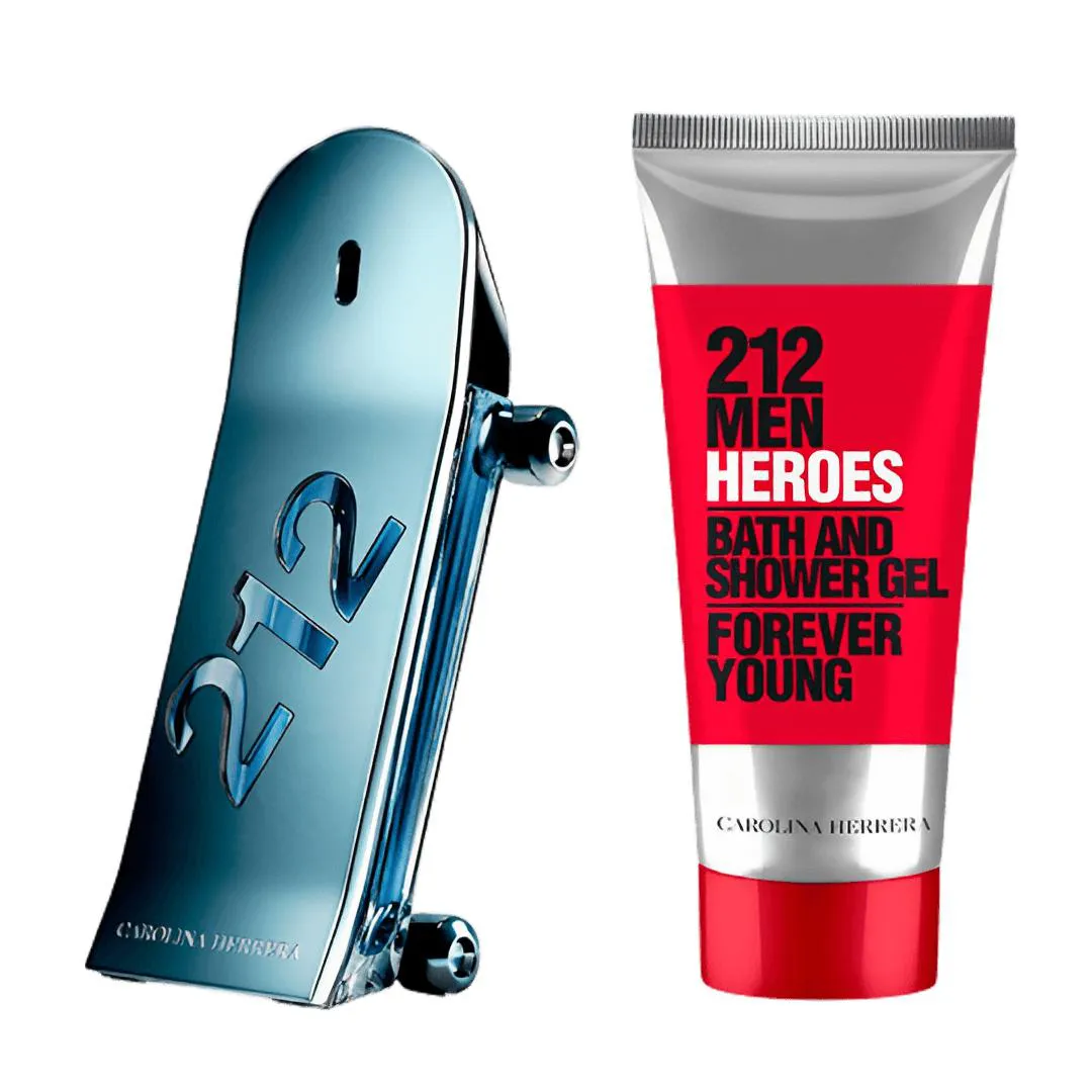 Kit Carolina Herrera 212 Heroes Men - Eau De Toilette 90ml + Shower Gel 100ml