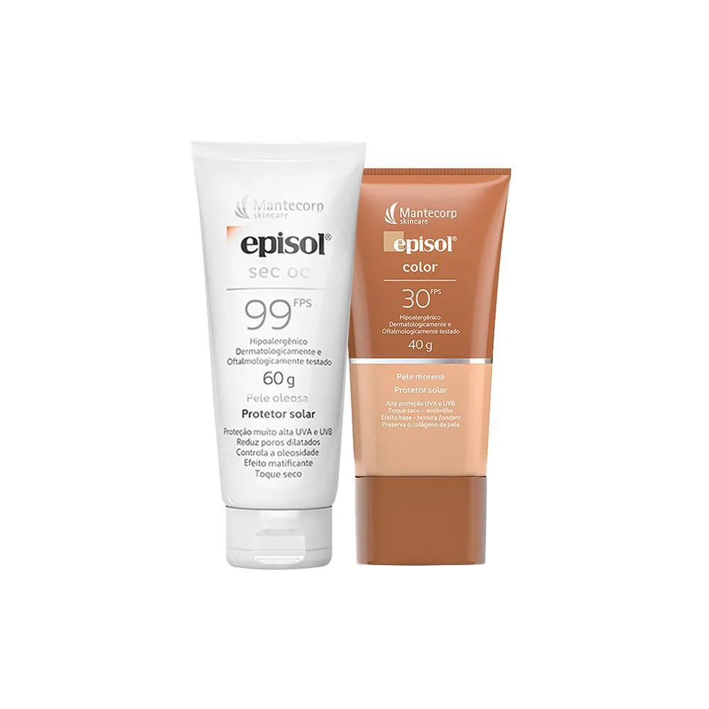 Kit Mantecorp Cuidado Da Pele Facial - Protetor Solar Fps99 E Protetor Solar Fps30 Morena