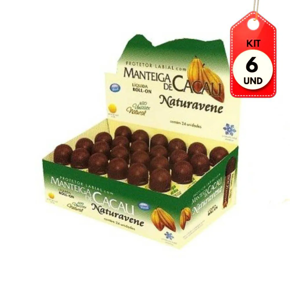 Kit C/06 Naturavene Manteiga De Cacau Líquido Rollon C/24