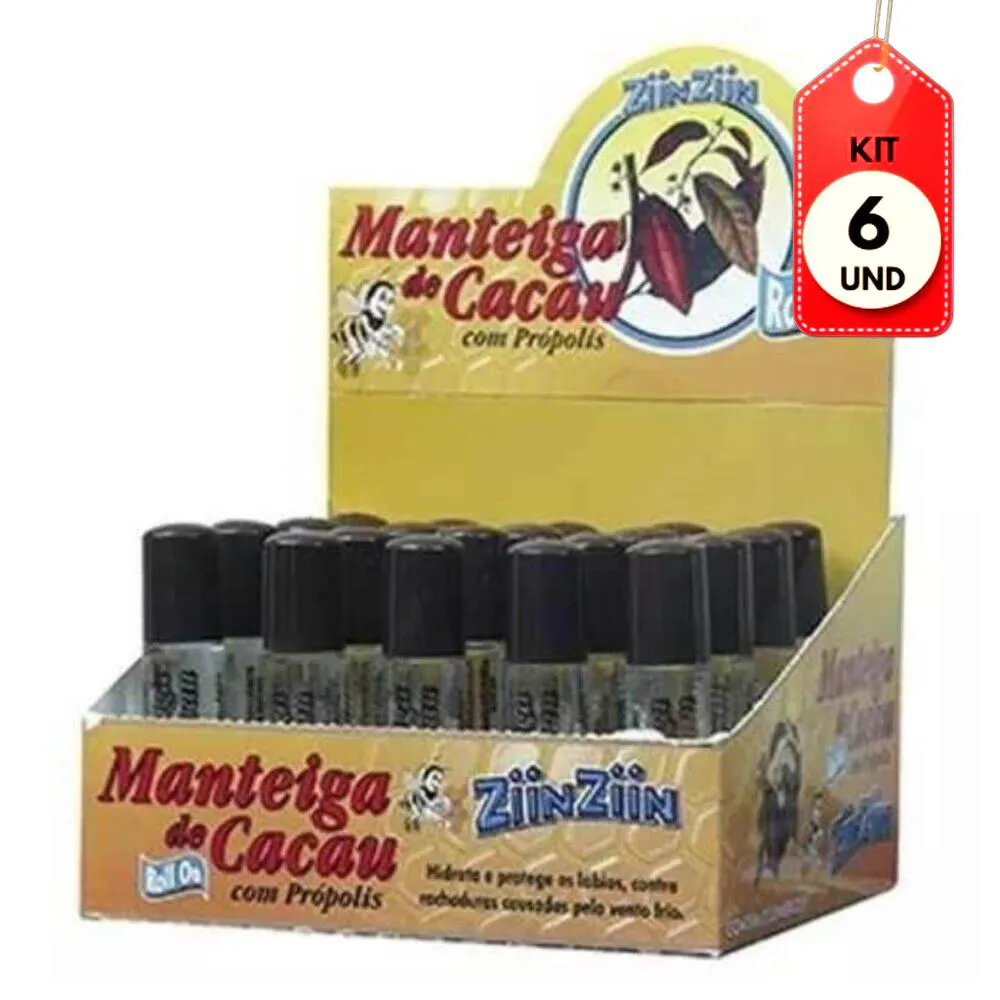 Kit C/06 Ziin Ziin Manteiga De Cacau Rollon C/20