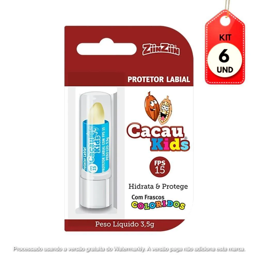 Kit C/06 Ziin Ziin Kids Manteiga De Cacau Protetor Labial Fps15