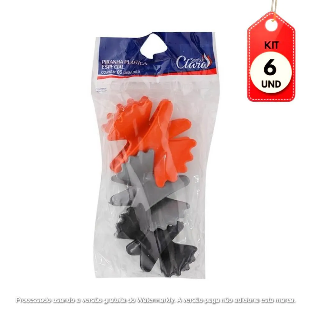 Kit C/06 Santa Clara Piranhas Plásticas C/6