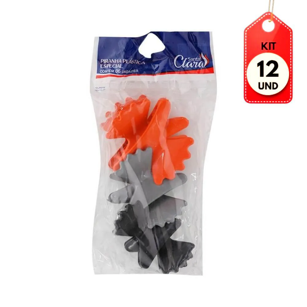 Kit C/12 Santa Clara Piranhas Plásticas C/6