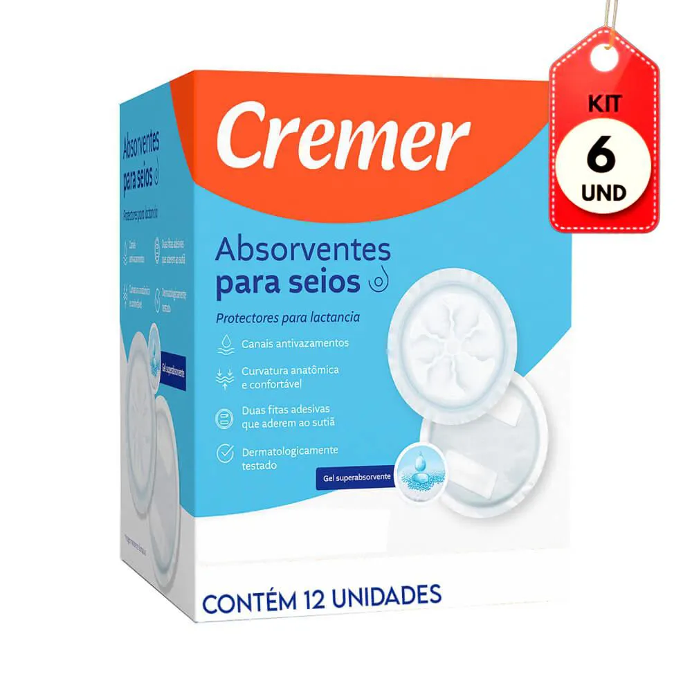 Kit C/06 Cremer Absorventes P/ Seios C/12