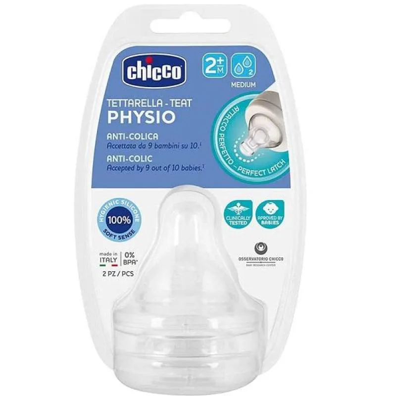 Inativação Comercial-BICO DE MAMADEIRA PHYSIO PERFECT5 (2M+) FLUXO MéDIO CHICCO 2 UN