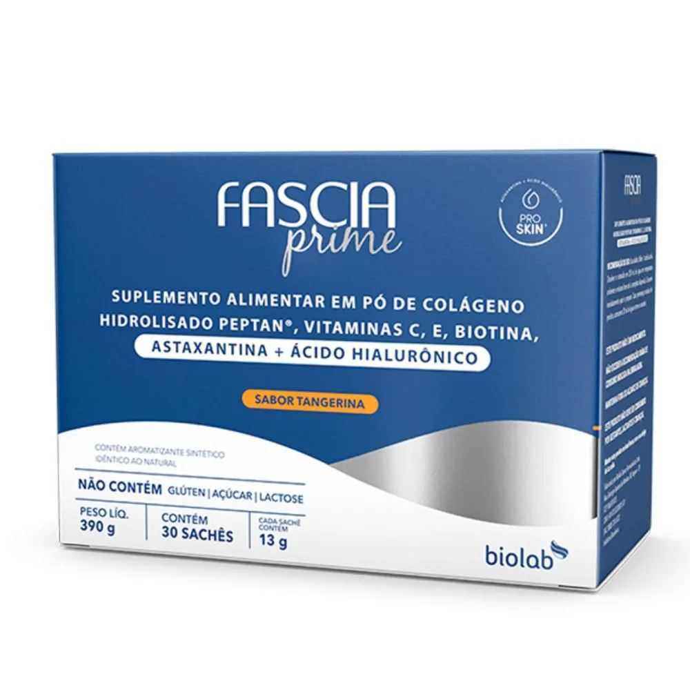 Colágeno Hidrolisado Fascia Prime Tangerina 30 Sachês