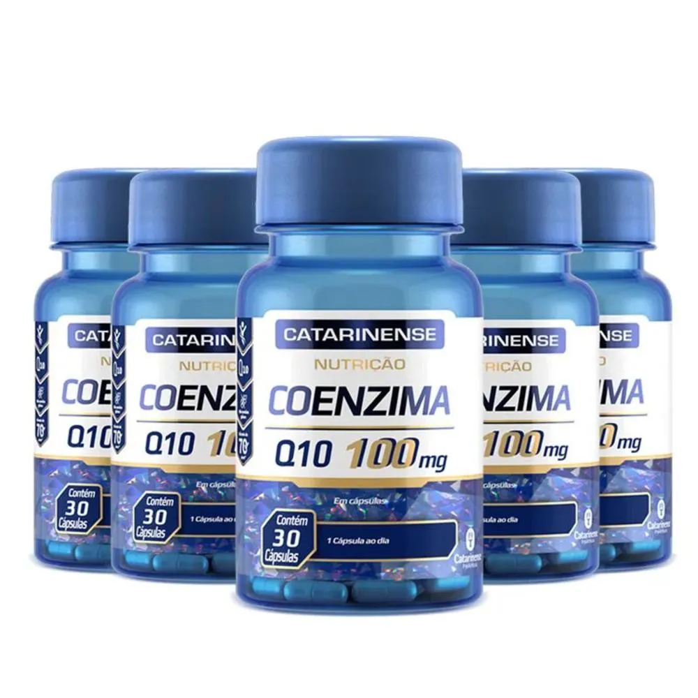 Kit 5 Coenzima Q10 100Mg Catarinense 30 Cápsulas