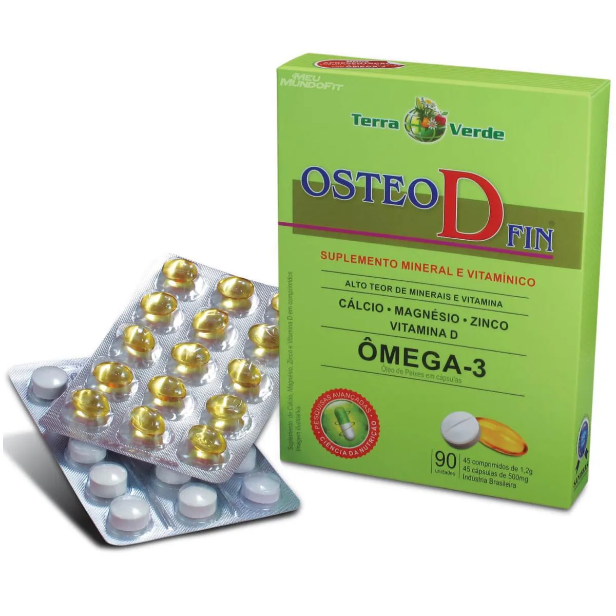 Osteo D Fin Calcio Magnesio Zinco Vitamina D Omega 3 90 Unidades - Terra Verde