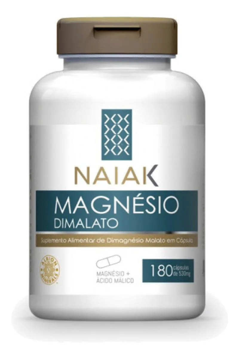 Magnésio Dimalato Malato 180 Cápsulas, Naiak