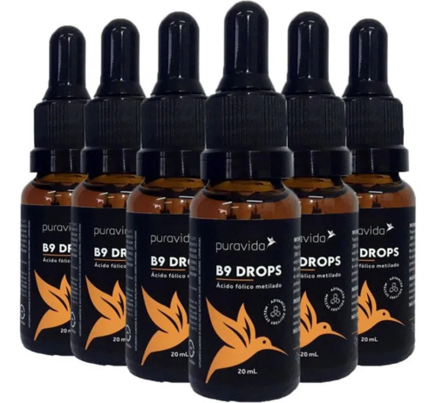 Vitamina B9 Ácido Fólico Gotas 6 X 20Ml Puravida