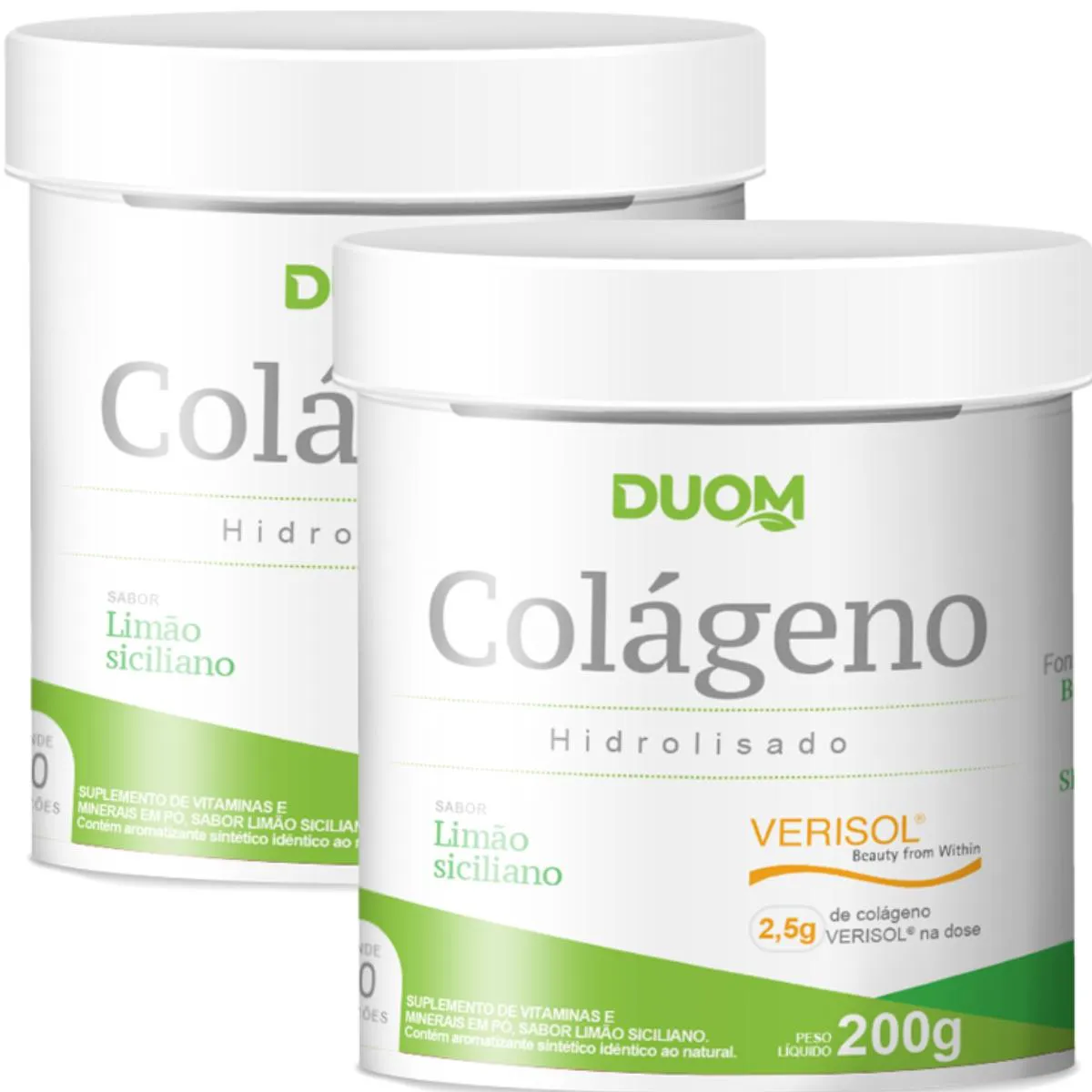 Combo 2 Colágeno Verisol Vitaminas Limão Siciliano 200G Duom