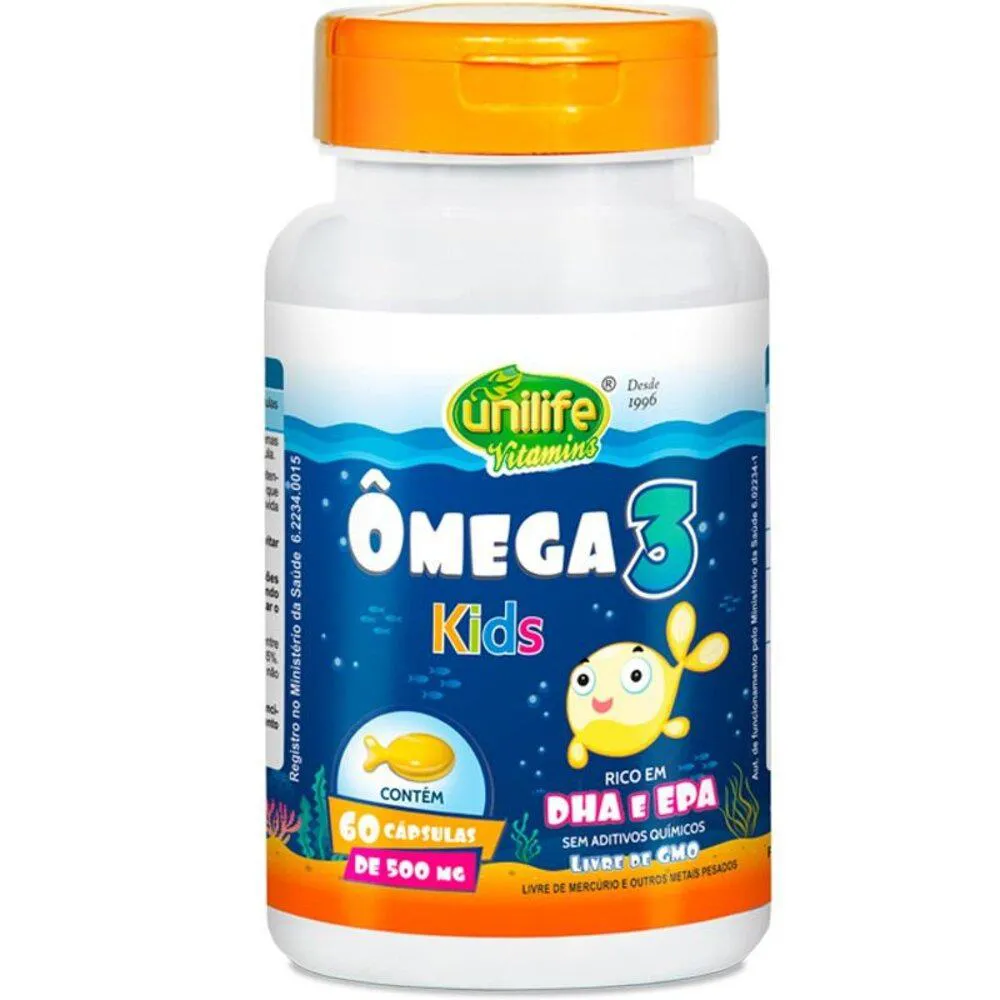 Ômega 3 500Mg Kids Unilife 60 Cápsulas