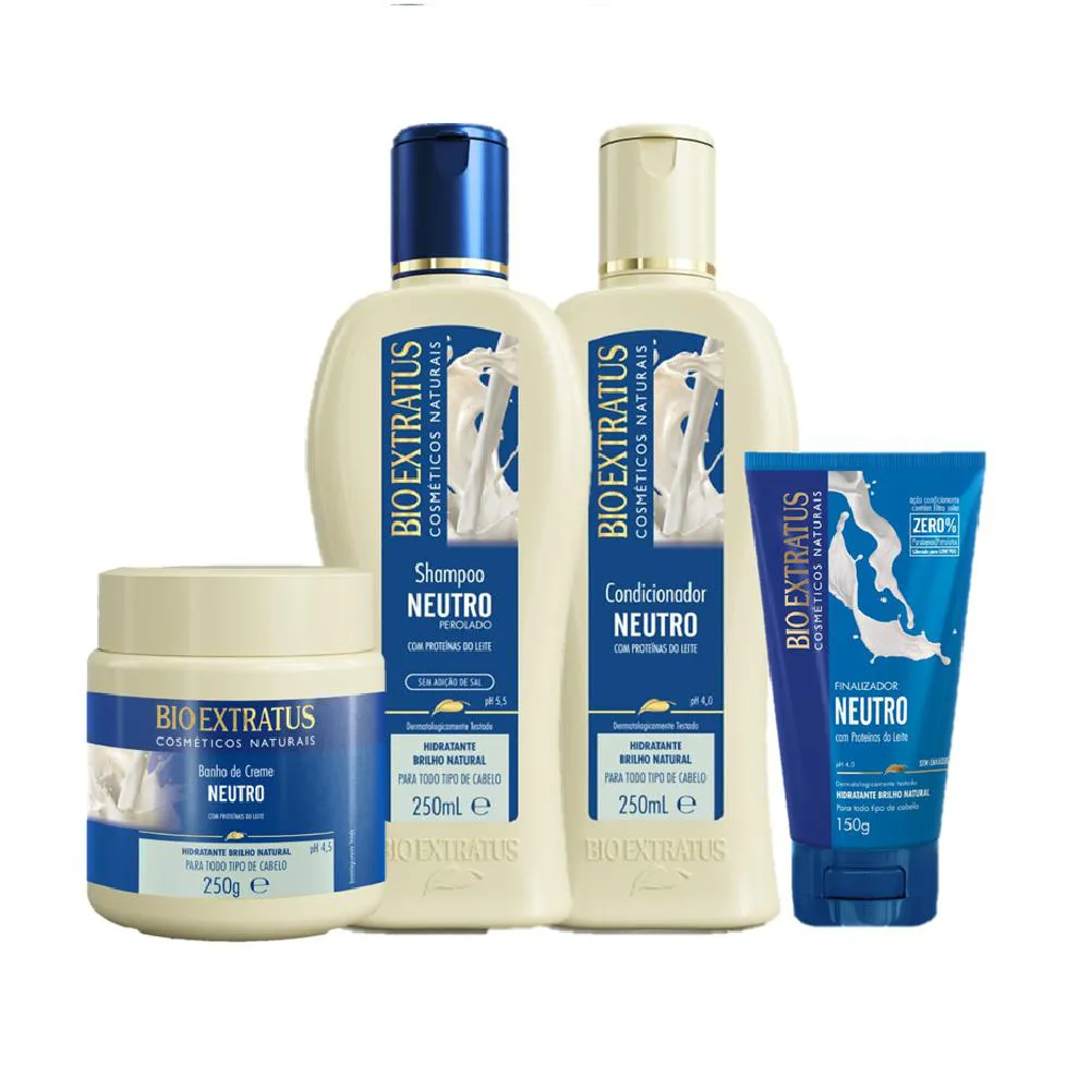 Kit Bio Extratus Neutro Proteínas Do Leite Duo 250Ml Leave In 150G E Mascara 250G