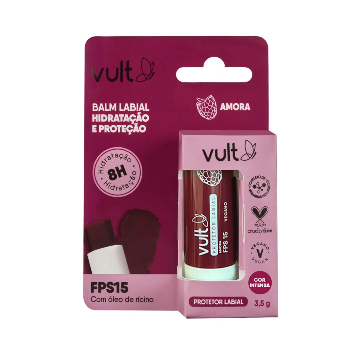 Balm Protetor Labial Vult FPS 15 Amora 3,5g