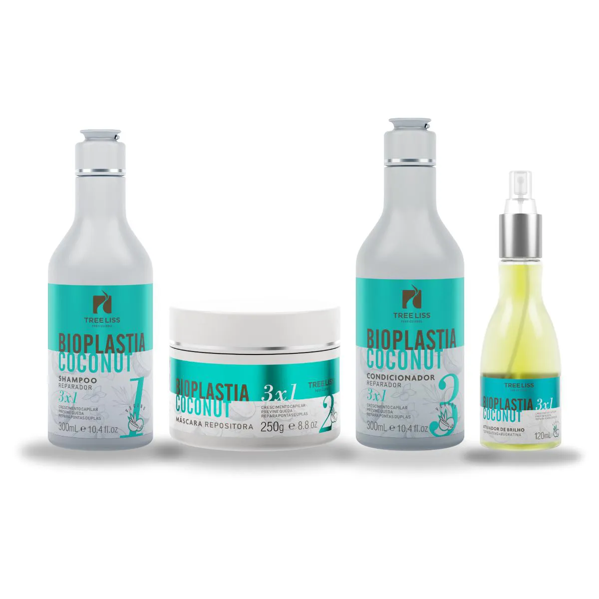 KIT CRESCIMENTO ANTIQUEDA BIOPLASTIA VEGANO 4 ITENS TREELISS