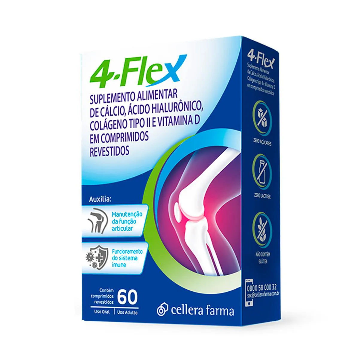 4FLEX COLAGENO TIPO 2 CALCIO E HA 60 COMPRIMIDOS 959783 | Droga Raia