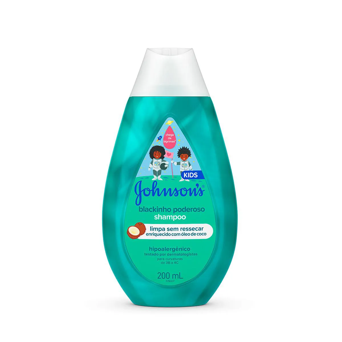 Shampoo Infantil para Cabelos Crespos Johnson's Blackinho Poderoso 200ml