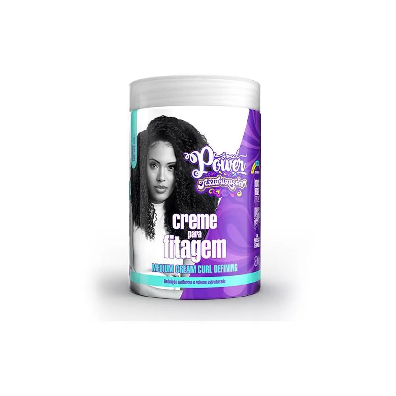 CERME PARA FITAGEM MEDIUM CREAM CURL DEFINING 800G - SOUL POWER