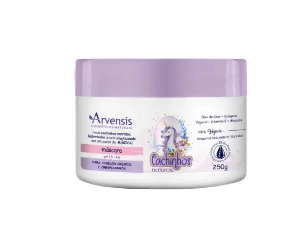 MáSCARA CACHINHOS NATURAIS CABELOS CRESPOS E CRESPíSSIMOS 250G - ARVENSIS