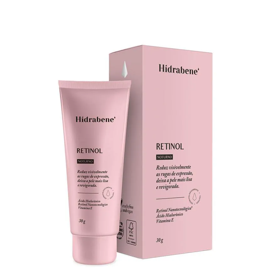 CREME HIDRABENE FACIAL RETINOL ANTI IDADE NOTURNO VEGANO 30GR