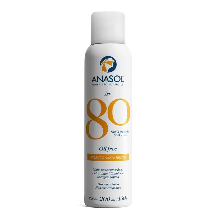 PROTETOR CORPORAL ANASOL FPS80 SPRAY TRANSPARENTE 200ML/160G