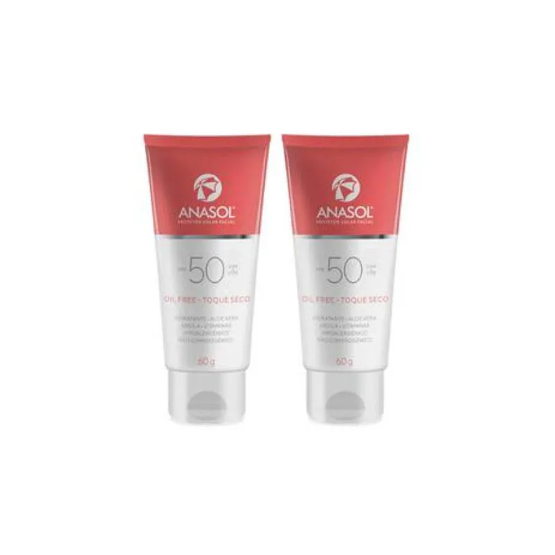 KIT PROTETOR SOLAR FACIAL ANASOL FPS 50 VEGANO 60G 2 UN