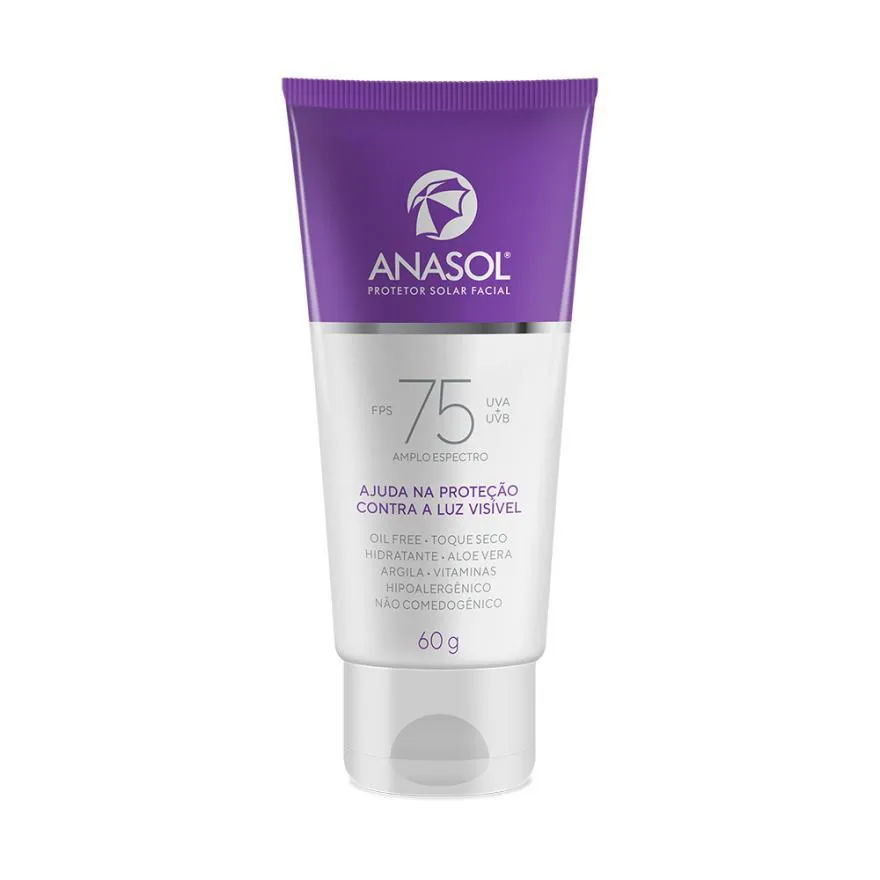 PROTETOR SOLAR FACIAL ANASOL FPS 75 VEGANO 60G
