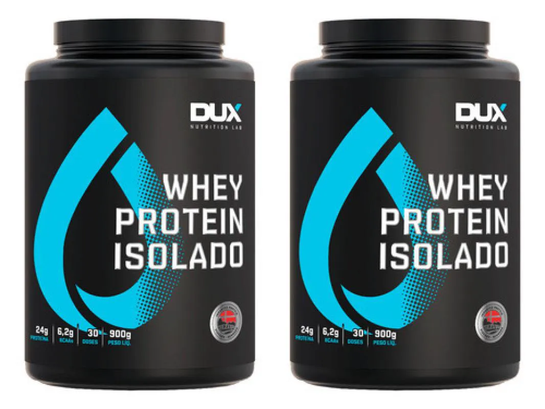 KIT ATACADO 2X WHEY PROTEIN ISOLADO 900G DUX NUTRITION BAUNILHA