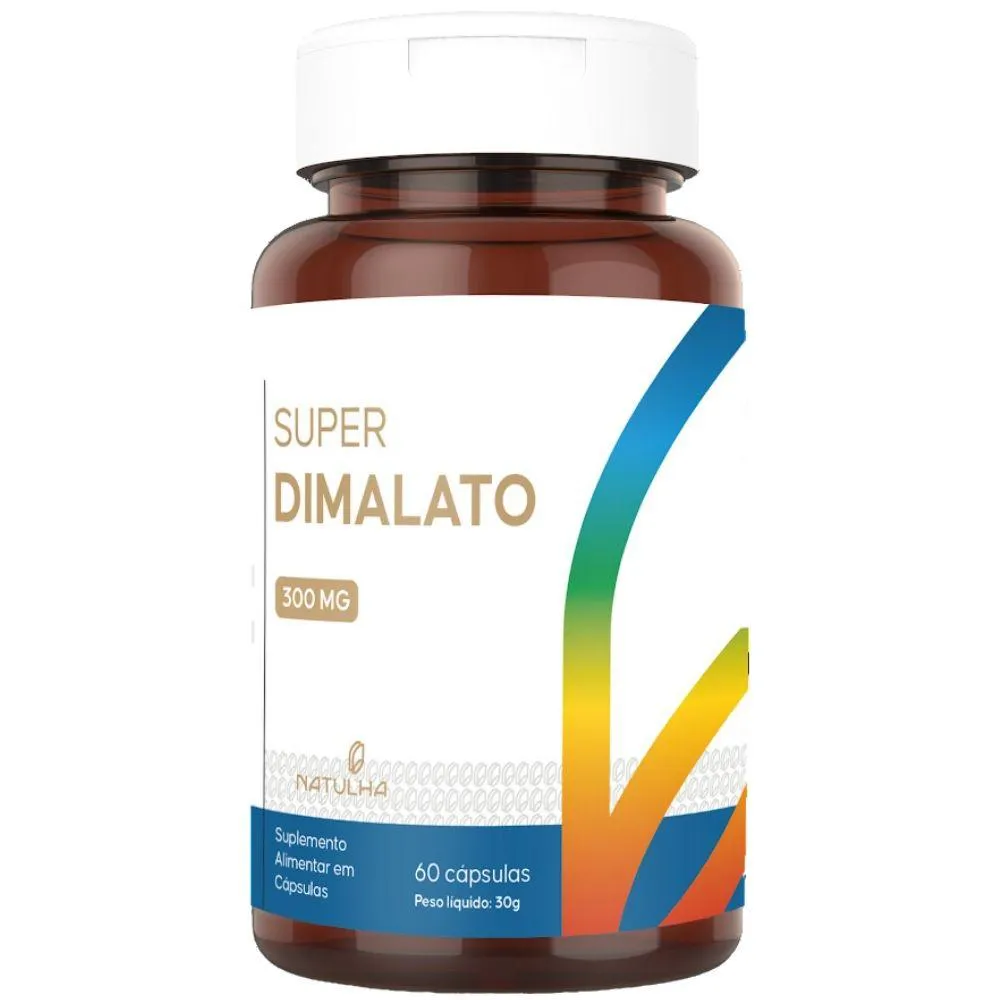 SUPER MAGNéSIO DIMALATO 300MG ELEMENTAR 60 CáPSULAS - NATULHA