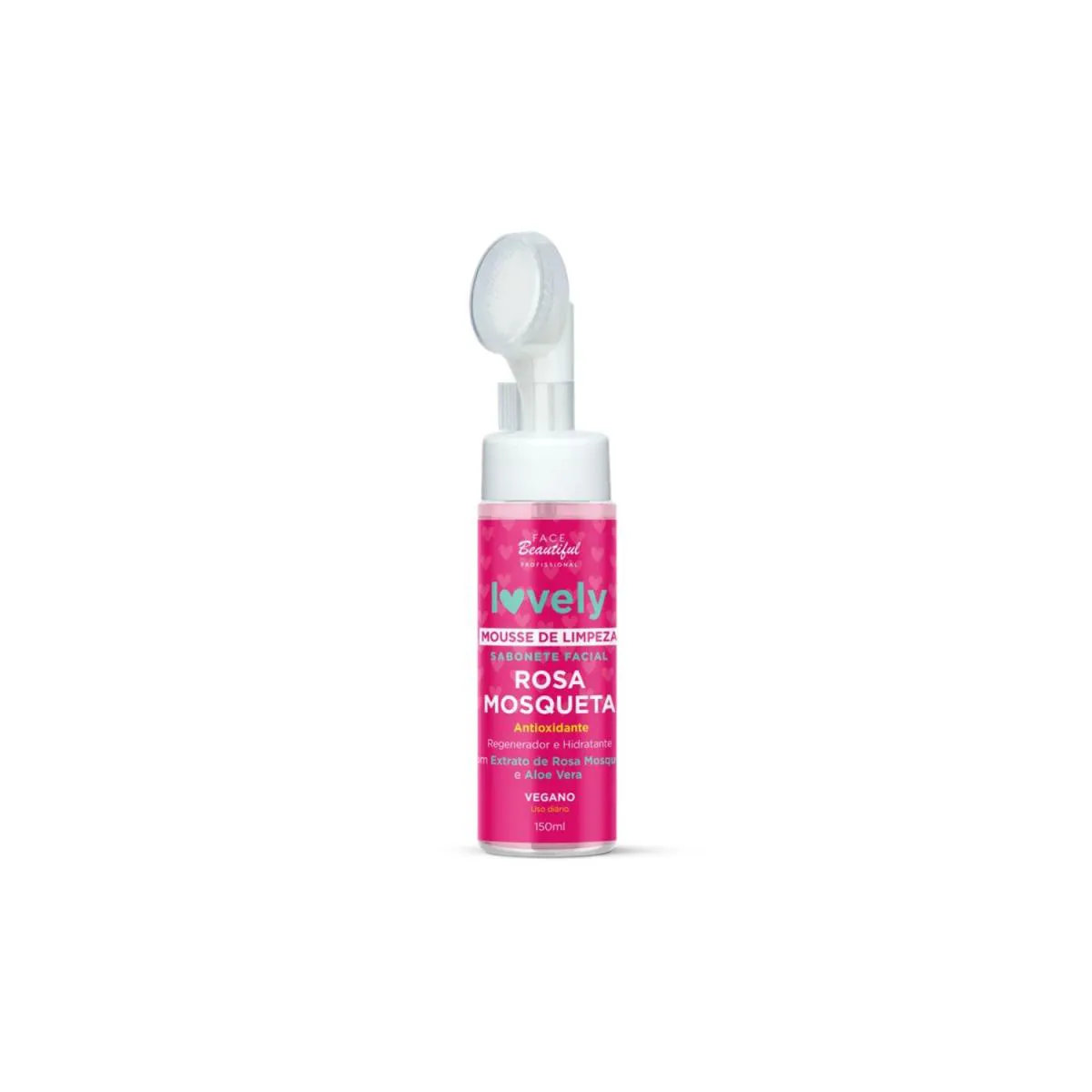 MOUSSE DE LIMPEZA FACIAL ROSA MOSQUETA LOVELY VEGANO FACEBEAUTIFUL 150ML