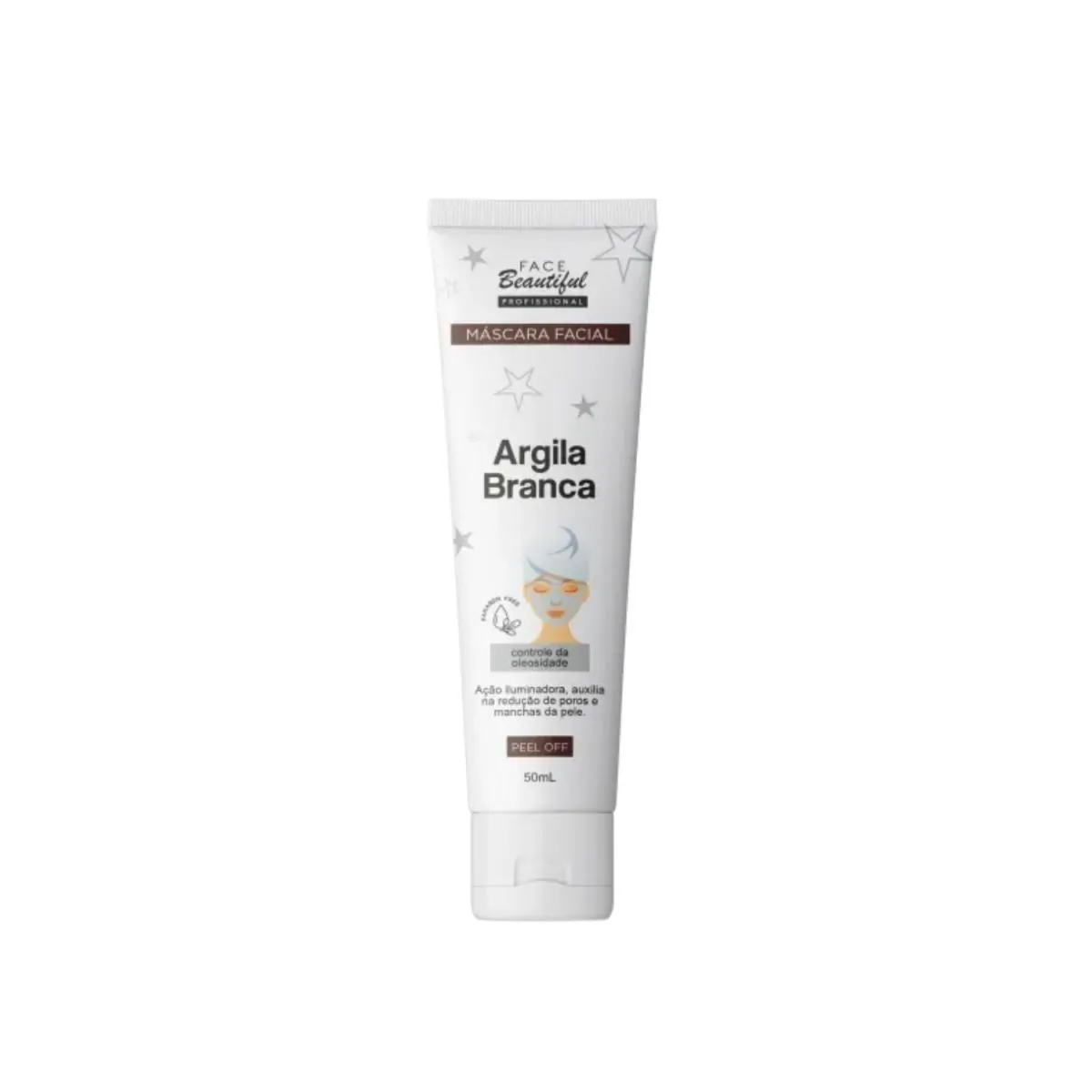 MASCARA FACIAL ARGILA BRANCA 50ML FACE BEAUTIFUL