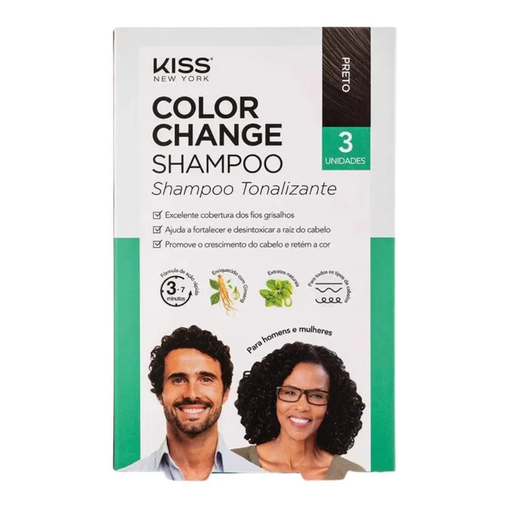 SHAMPOO TONALIZANTE KISS NY COLOR CHANGE PRETO
