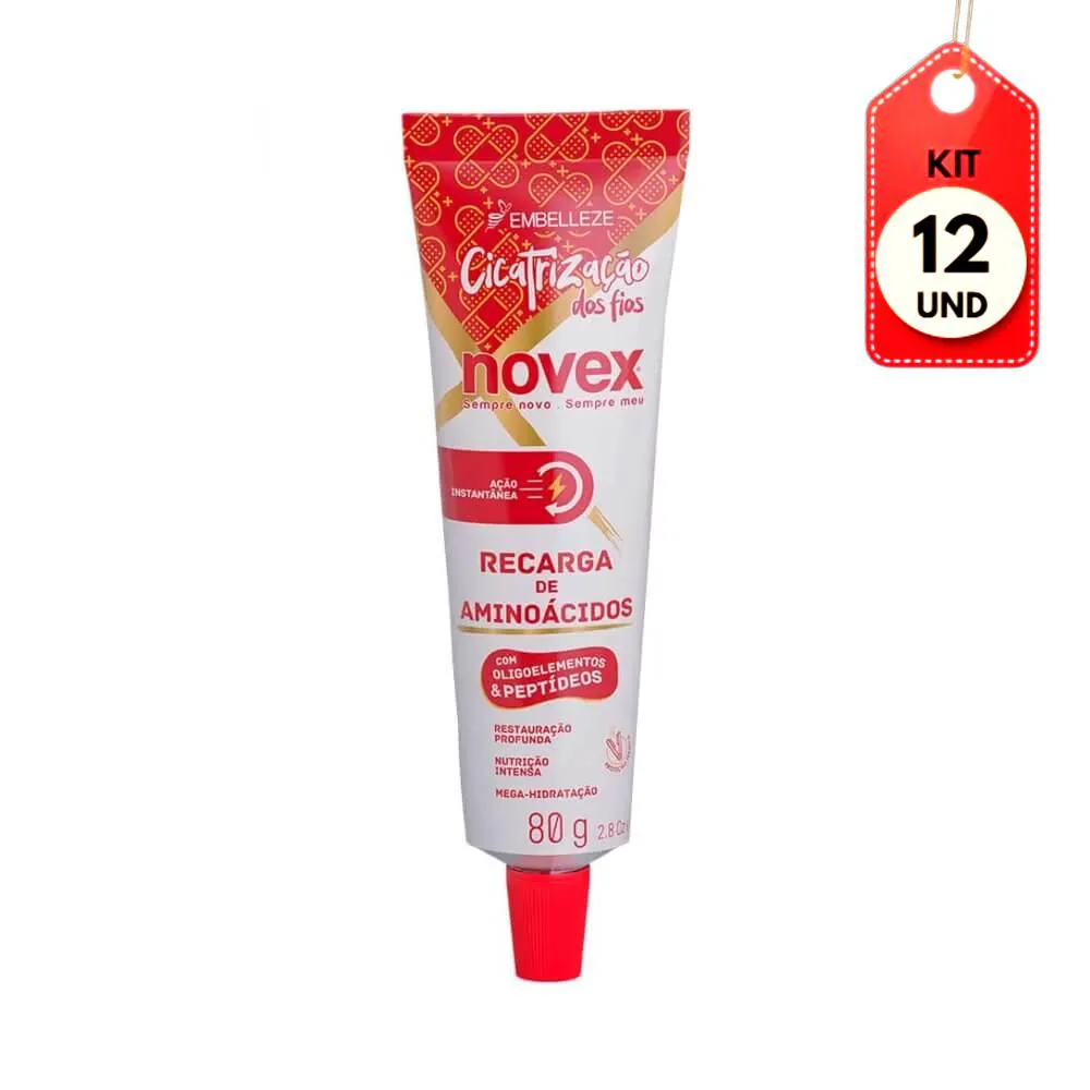 KIT C/12 NOVEX CICATRIZAçãO DOS FIOS RECARGA 80G