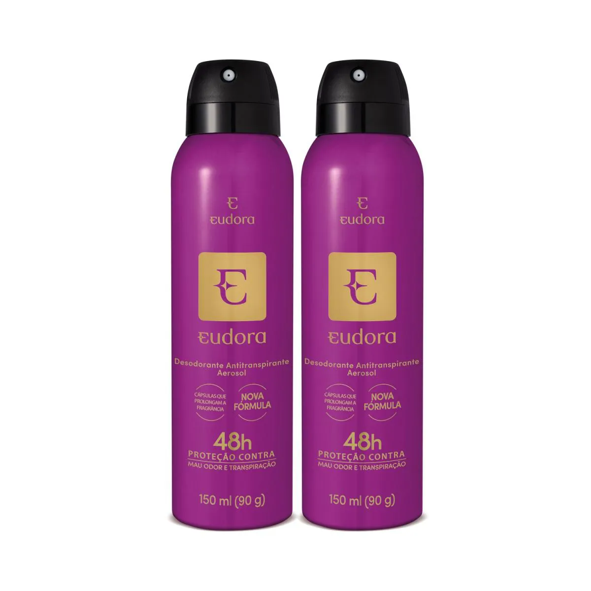 Kit Desodorante Antitranspirante Aerosol Eudora 48H 150Ml 2 Unidades