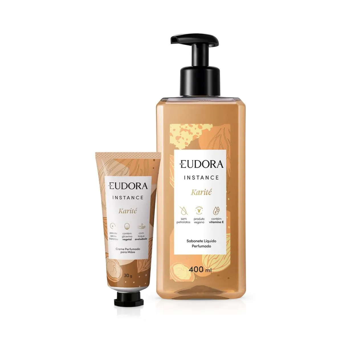 Combo Instance Karité: Sabonete Líquido Perfumado 400Ml + Creme Perfumado Para Mãos 30G