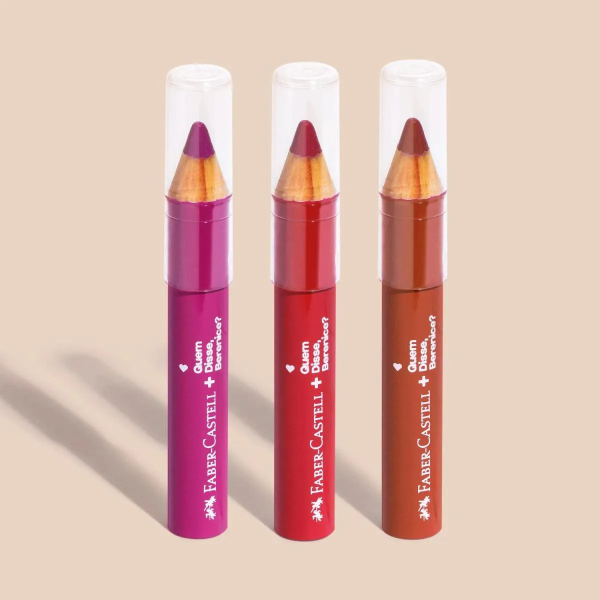 Combo Qdb E Faber-Castell Lápis Jumbo 3 Em 1: Damasco 1,2G + Vermelho 1,2G + Rosa 1,2G