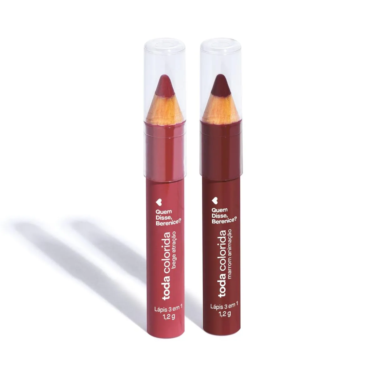 Combo Lápis Multifuncional 3 Em 1 Toda Colorida: Bege Atração 1,2G + Marrom Animação 1,2G