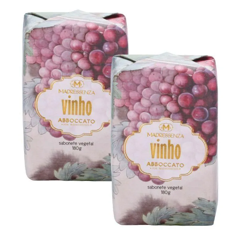 KIT 2 SABONETES EM BARRA VINHO MADRESSENZA 180G