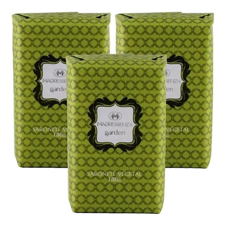 KIT 3 SABONETES EM BARRA GARDEN MADRESSENZA 180G