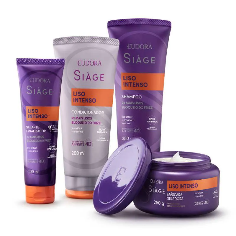 KIT SIAGE LISO INTENSO TRATAMENTO COMPLETO 4 ITENS