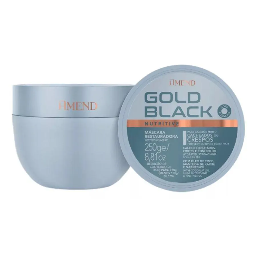 MáSCARA CAPILAR RESTAURADORA AMEND GOLD BLACK NUTRITIVE 250G