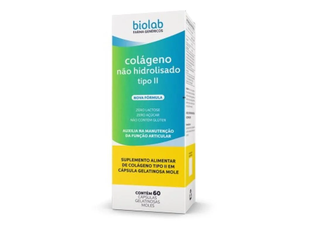 COLáGENO NãO HIDROLISADO TIPO II 60 CáPSULAS - BIOLAB