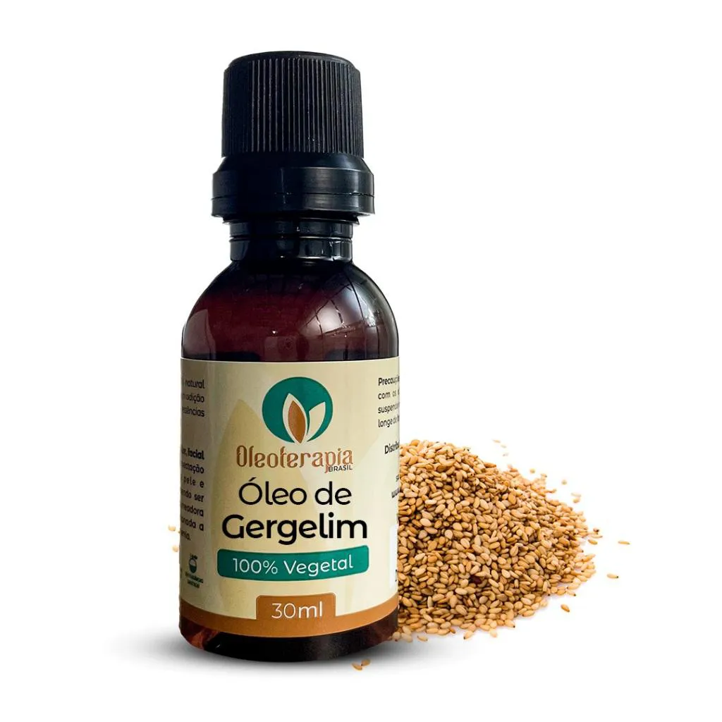 ÓLEO DE GERGELIM PURO - 100% NATURAL USO CAPILAR E CORPORAL 30ml