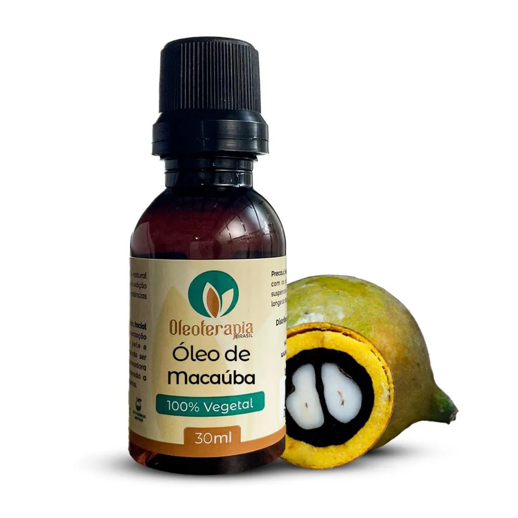 ÓLEO DE MACAúBA PURO - 100% NATURAL USO CAPILAR E CORPORAL 30ml