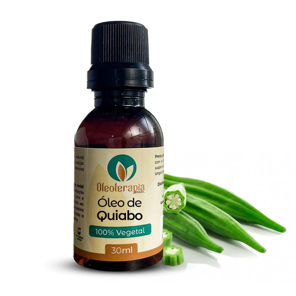 ÓLEO VEGETAL DE QUIABO PURO - 100% NATURAL USO CAPILAR E CORPORAL 30ml