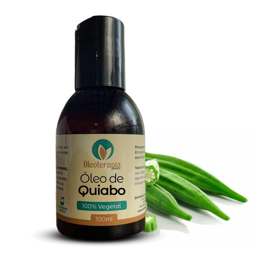 ÓLEO VEGETAL DE QUIABO PURO - 100% NATURAL USO CAPILAR E CORPORAL 100ml
