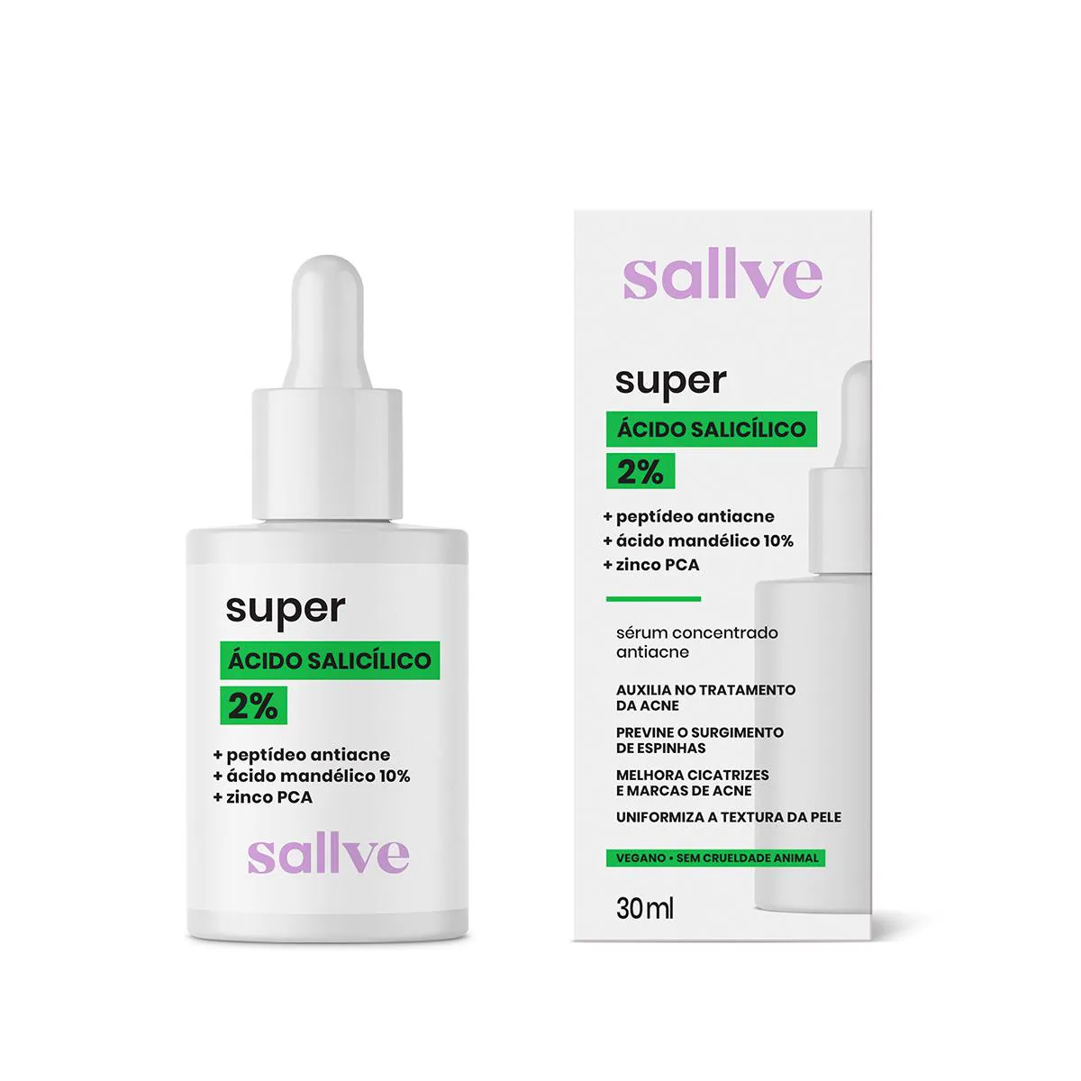 Sérum Facial Super Ácido Salicílico 2% Sallve 30ml