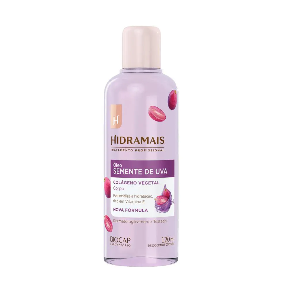 ÓLEO HIDRATANTE CORPORAL DE SEMENTE DE UVA E COLáGENO 120ML